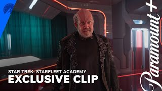 the main antagonist of Star Trek: Starfleet Academy strolling through the bridge