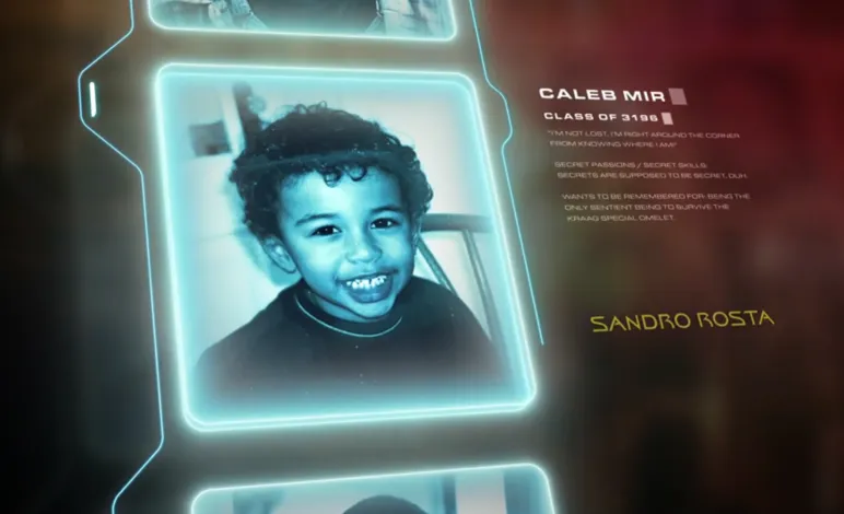 a yearbook photo of Caleb Mir as a child, marked as part of the class of 3196