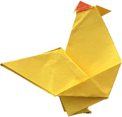 an origami chicken