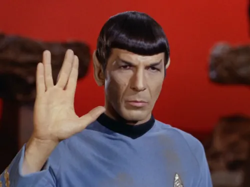 Spock performing the traditional Vulcan salute