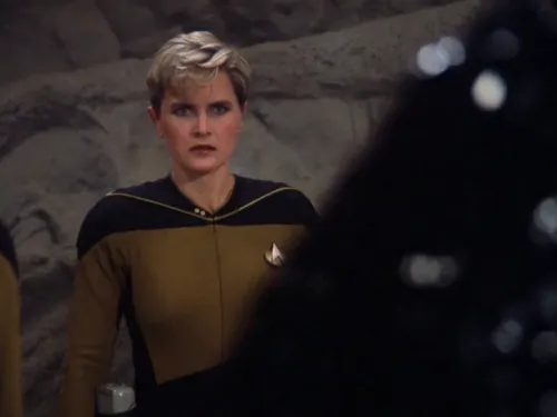 Tasha Yar regarding a black tar-looking entity