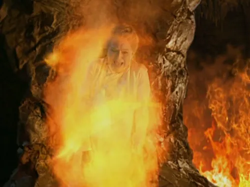 Kai Winn Adami burning alive in hellfire