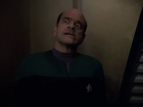 The Doctor with a very guilty look on his face