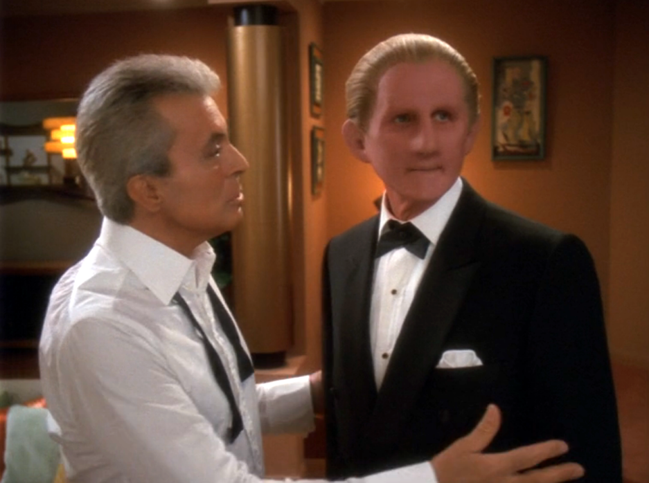 Vic and Odo wearing tuxedos