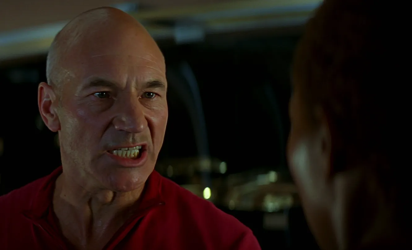 Picard emotionally telling Lily about the Borg