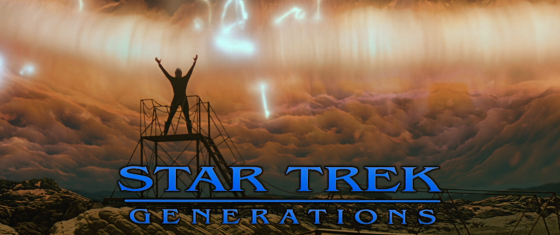 A man standing on a platform, arms stretched upward to the sky where there is a large, storm-like disturbance