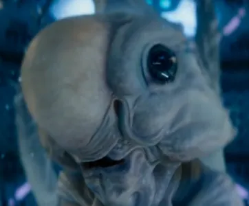 A 'nanokin' named Fuzz with a bulbous nose and large eyes on either side of his head 