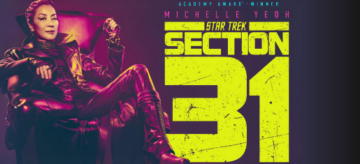 A yellow-on-purple horizontal movie poster for Section 31