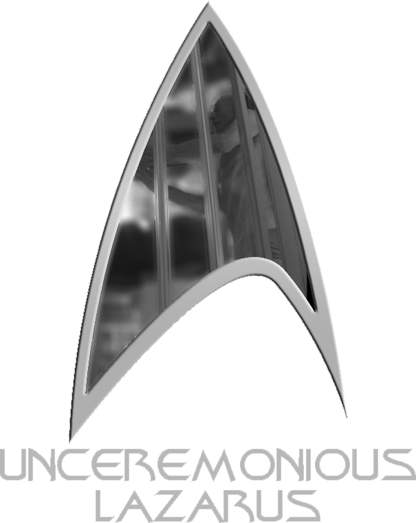 A Starfleet Delta labeled 'Unceremonious Lazarus' with a picture of Picard waking up in his new golem body