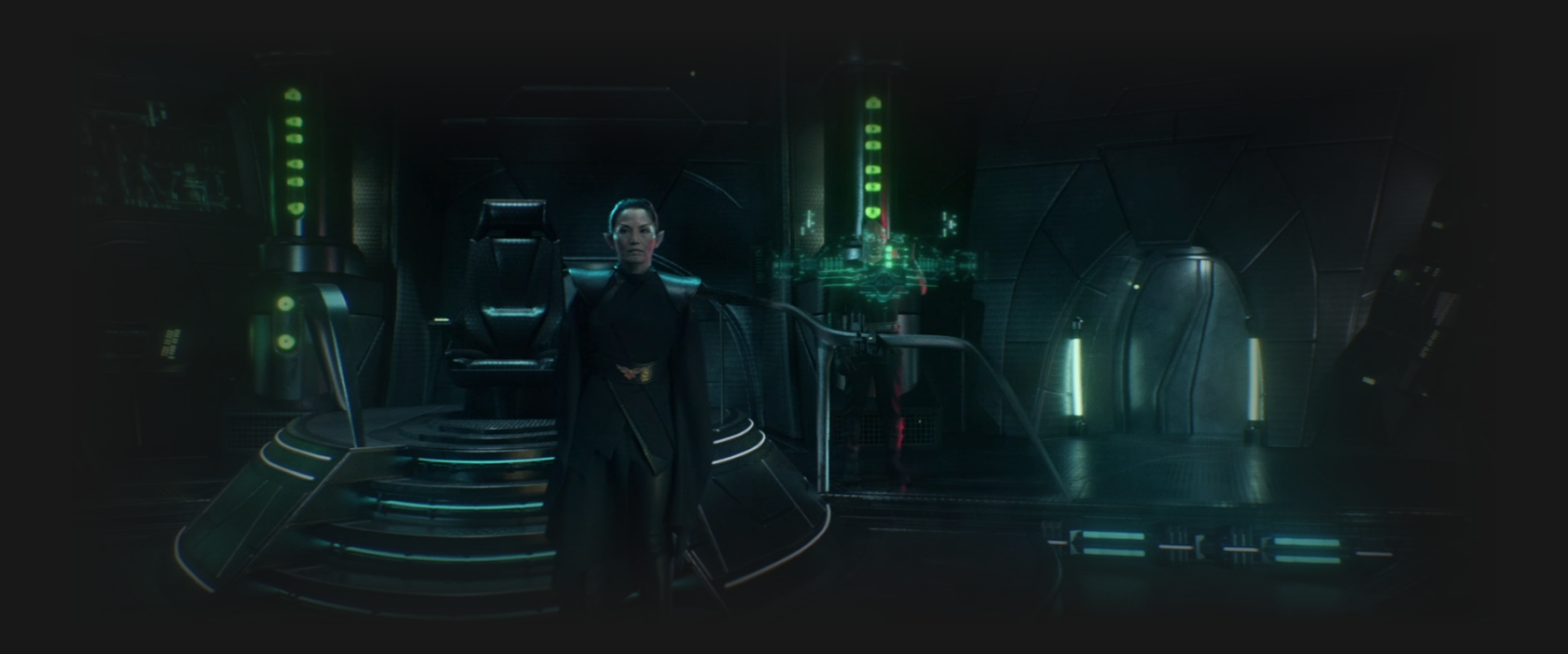 General Oh on the bridge of a Romulan ship