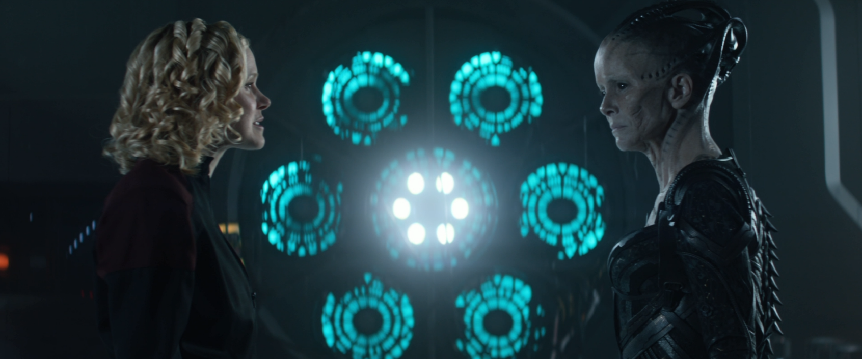 Dr. Jurati directly confronting the Borg Queen