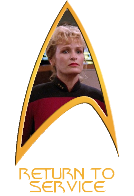 A Starfleet Delta labeled 'Return To Service' with a photo of Elizabeth Shelby