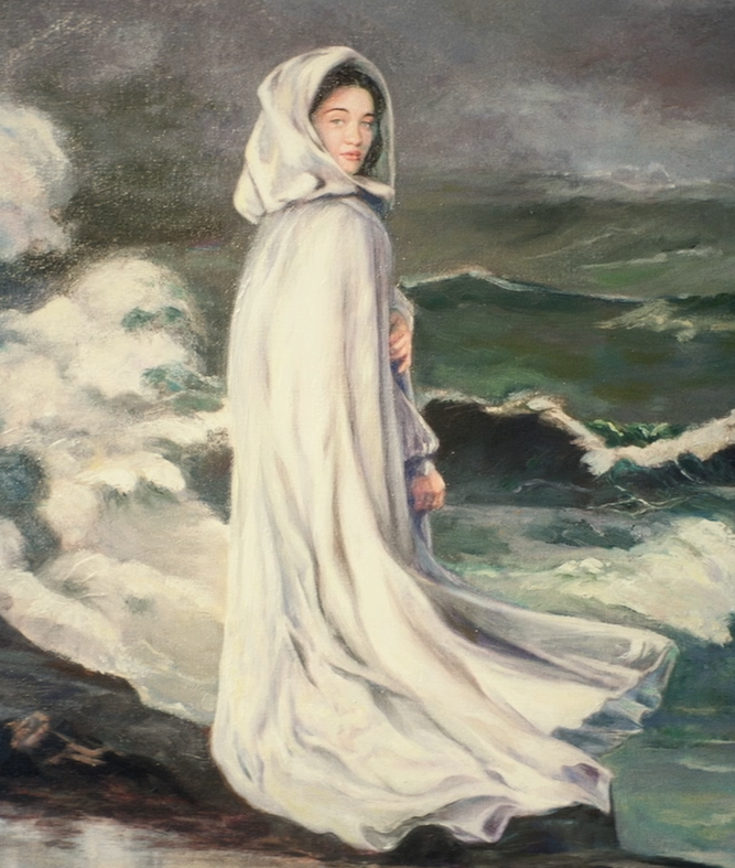 A close-up of Data's painting titled 'Daughter'
