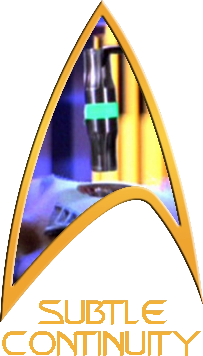 A Starfleet Delta labeled 'Subtle Continuity' with a photo of a cortical node