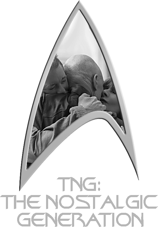 A Starfleet Delta labeled 'The Nostalgic Generation' with an image of Picard hugging Riker and Troi