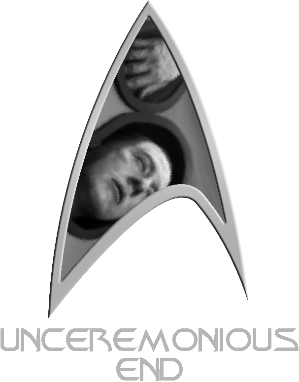 A Starfleet Delta labeled 'Unceremonious End' with a photo of B-4's body in a drawer