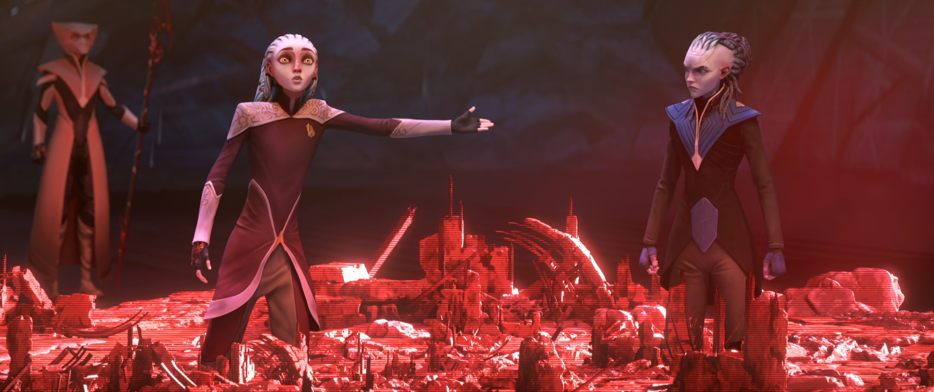 Gwyn and Asencia arguing before the council on Solum