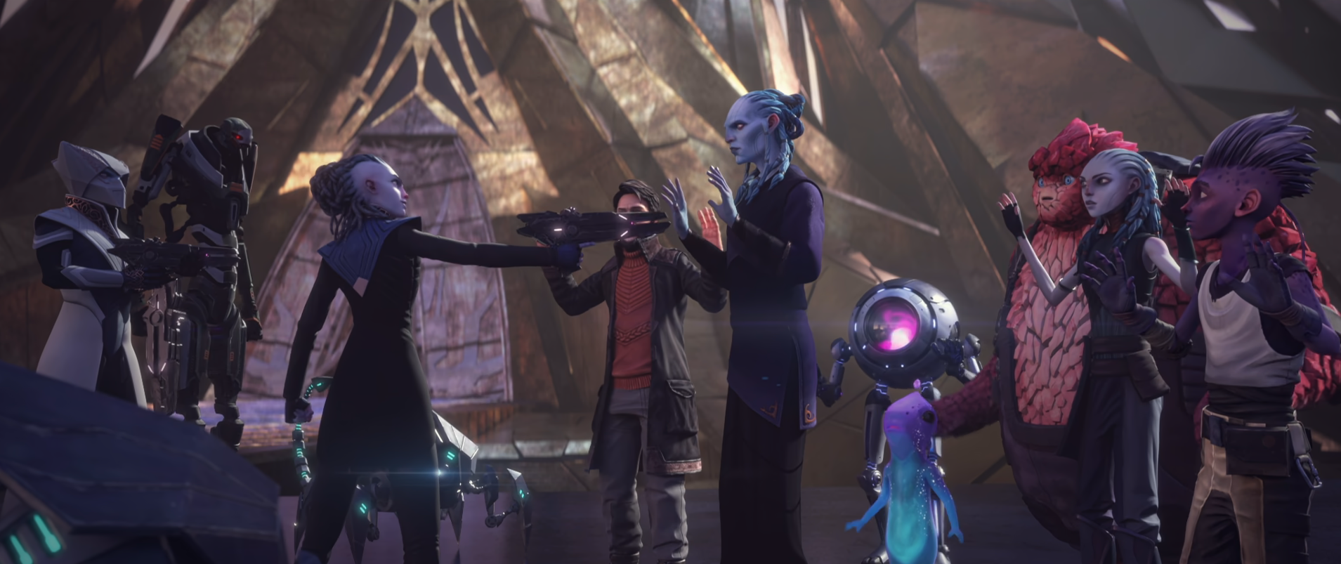 Asencia holding Dal and his crew at gunpoint