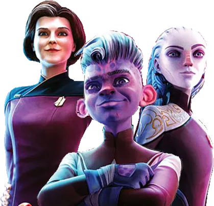 Dal, Janeway, and Gwyn