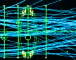 numerous light blue lines converging, representing a timeline