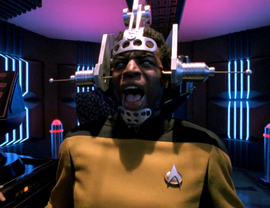 La Forge undergoing brainwashing at the hands of the Romulans