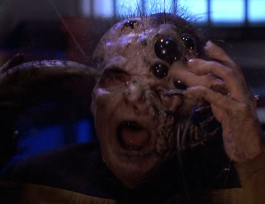 Reginald Barclay, transformed into a part-man, part-spider monster