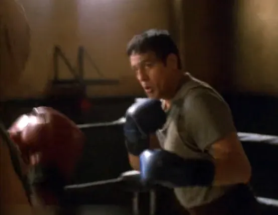 Chakotay sparring with an opponent in a boxing ring