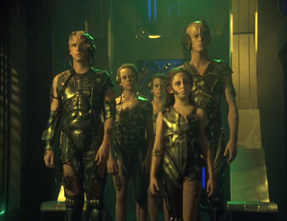 Five Borg children on a Borg cube